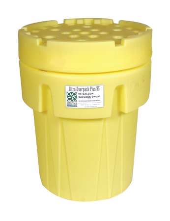 OVERPACK POLY 95GAL W/TWIST LID YELLOW - Overpacks